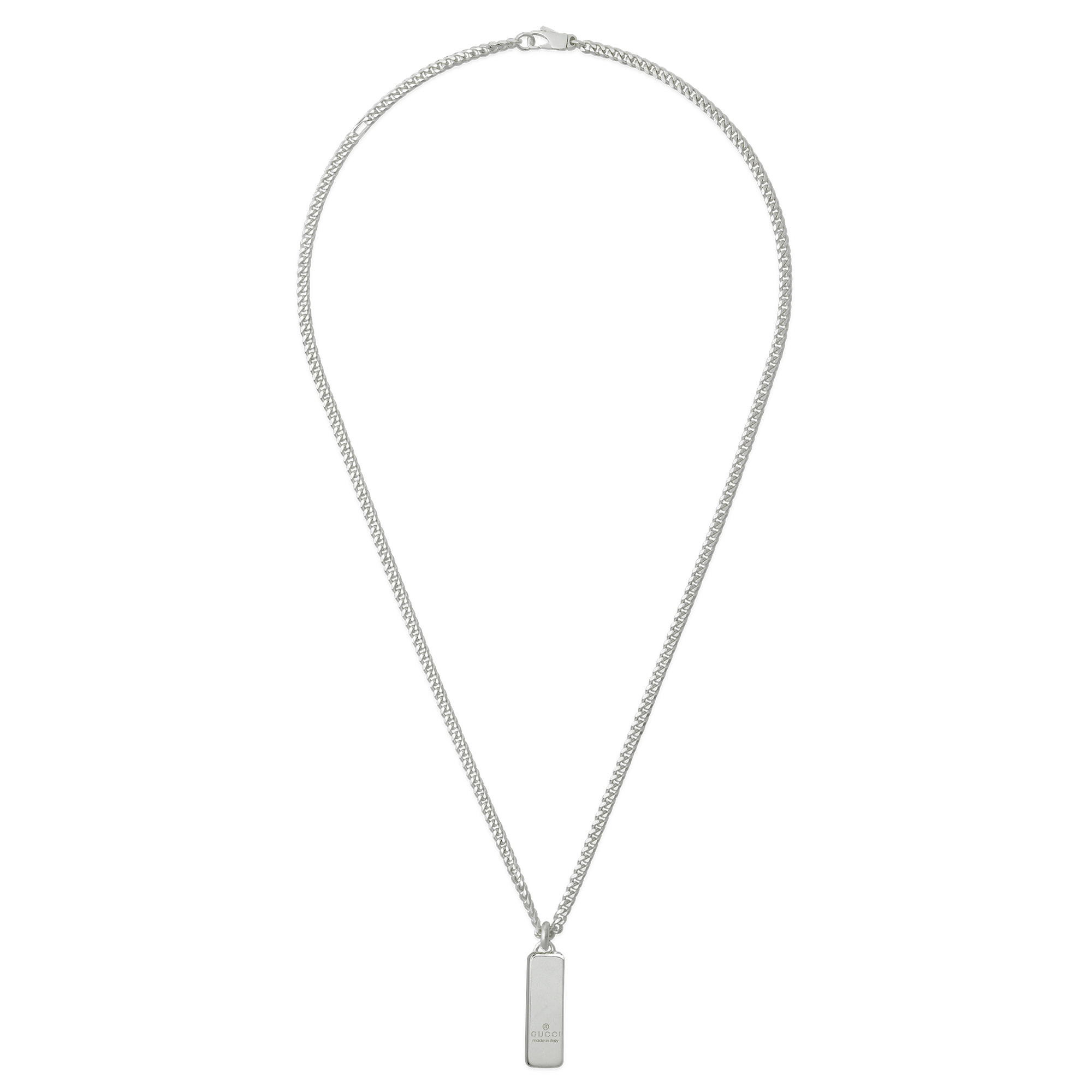 Gucci Gucci Tag Sterling Silver With Interlocking Logo Pendant - Berry's Jewellers