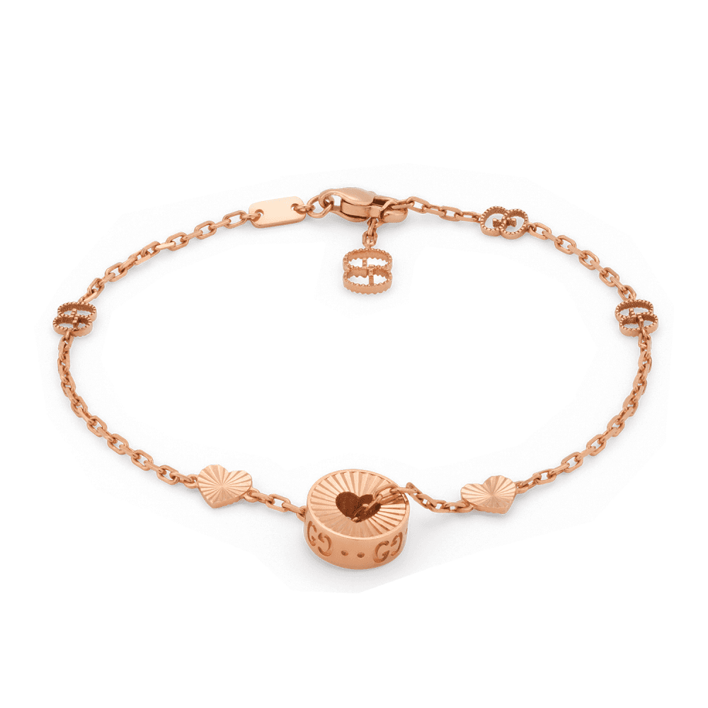 Icon 18ct Rose Gold Open Heart Bracelet