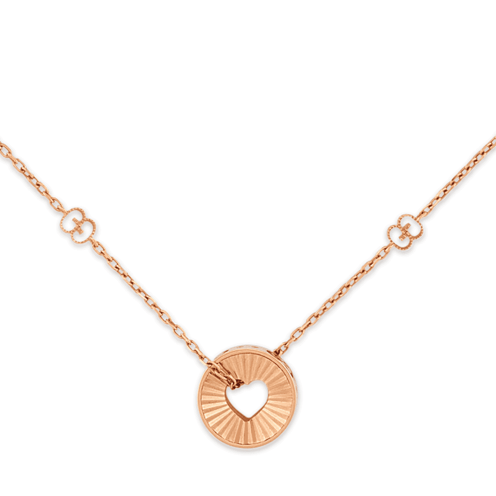 Icon 18ct Rose Gold Open Heart Necklace