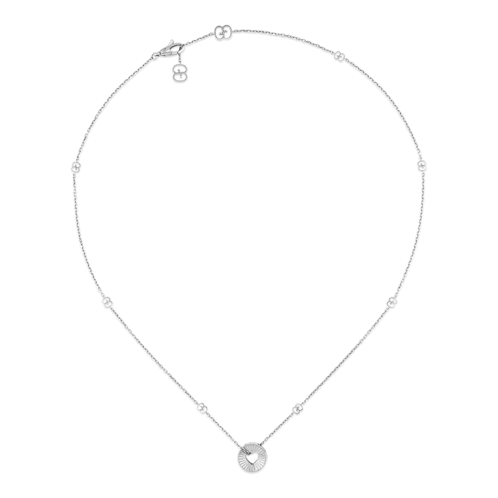 Gucci Icon 18ct White Gold Open Heart Necklace - Berry's Jewellers