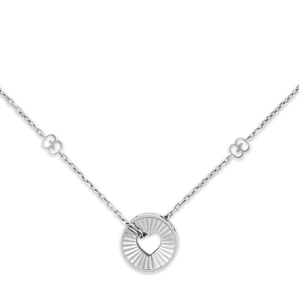 Gucci Icon 18ct White Gold Open Heart Necklace - Berry's Jewellers