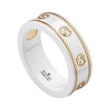 Gucci Icon 18ct Yellow Gold And White Zirconia Ring With Interlocking G Detail - Berry's Jewellers