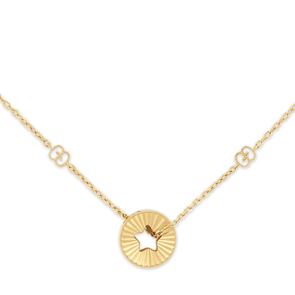 Gucci Icon 18ct Yellow Gold Open Star Necklace - Berry's Jewellers