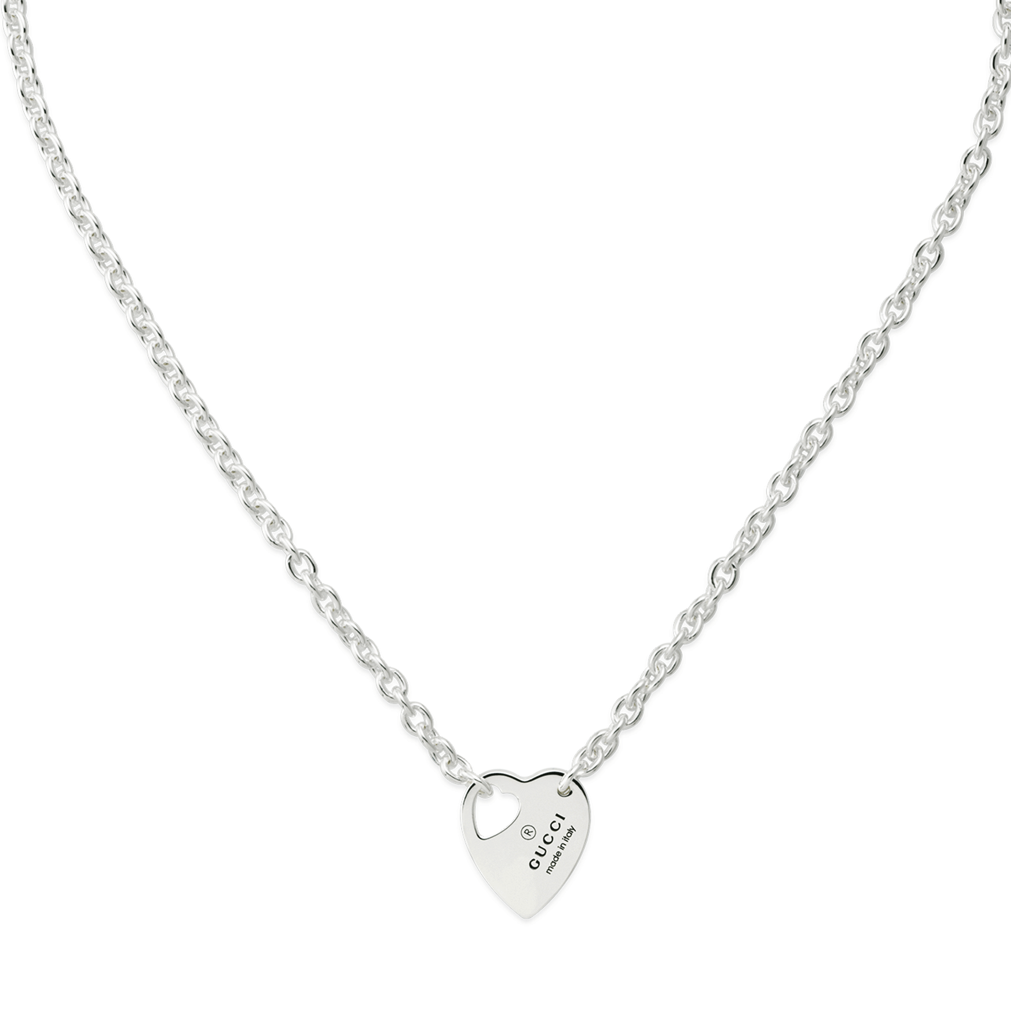 Gucci Trademark Sterling Silver Heart Necklace - Berry's Jewellers