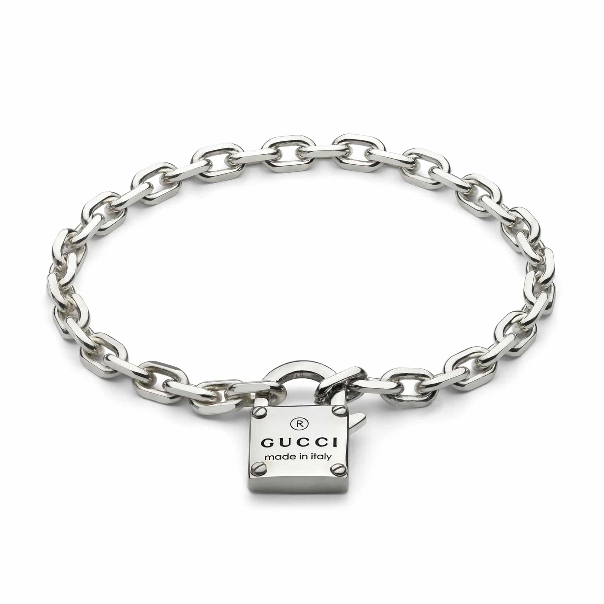 Gucci Trademark Sterling Silver Lock Bracelet - Berry's Jewellers