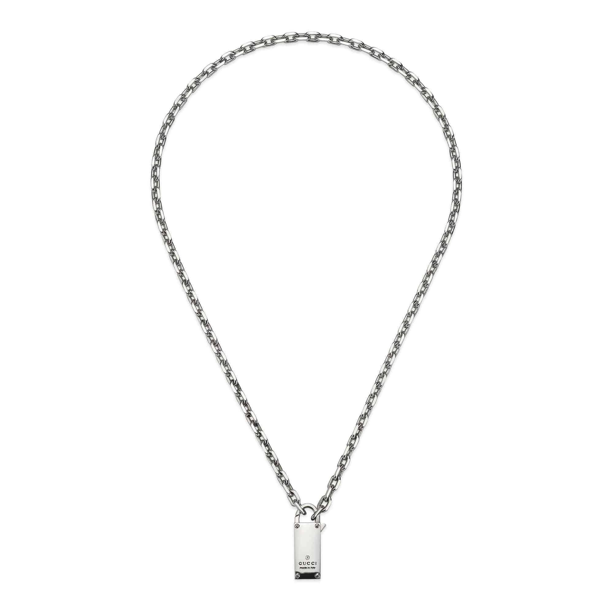 Trademark Sterling Silver Lock Necklace