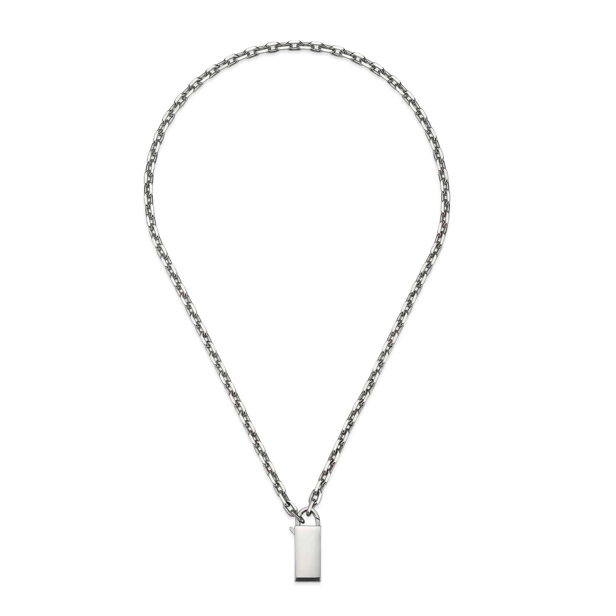 Trademark Sterling Silver Lock Necklace