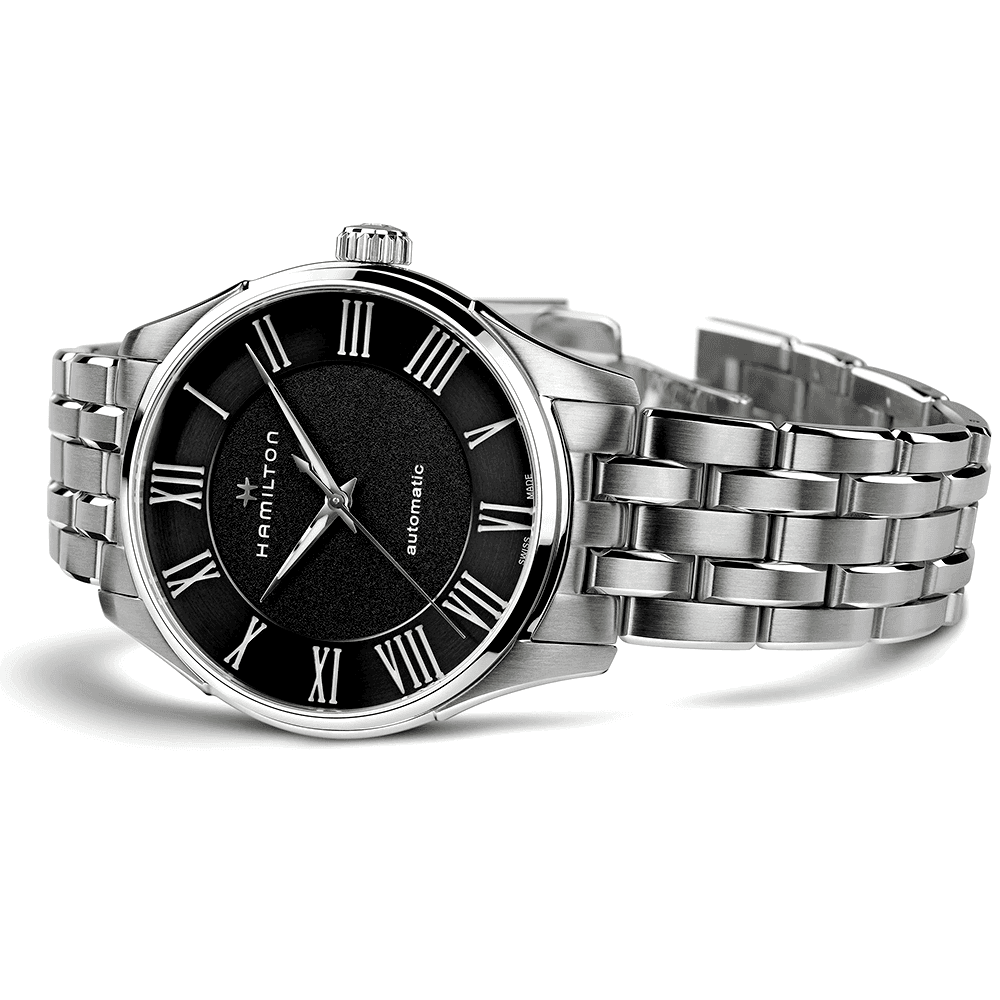 Hamilton Jazzmaster 40mm Black Roman Dial Automatic Men's Bracelet Watch - Berry's Jewellers