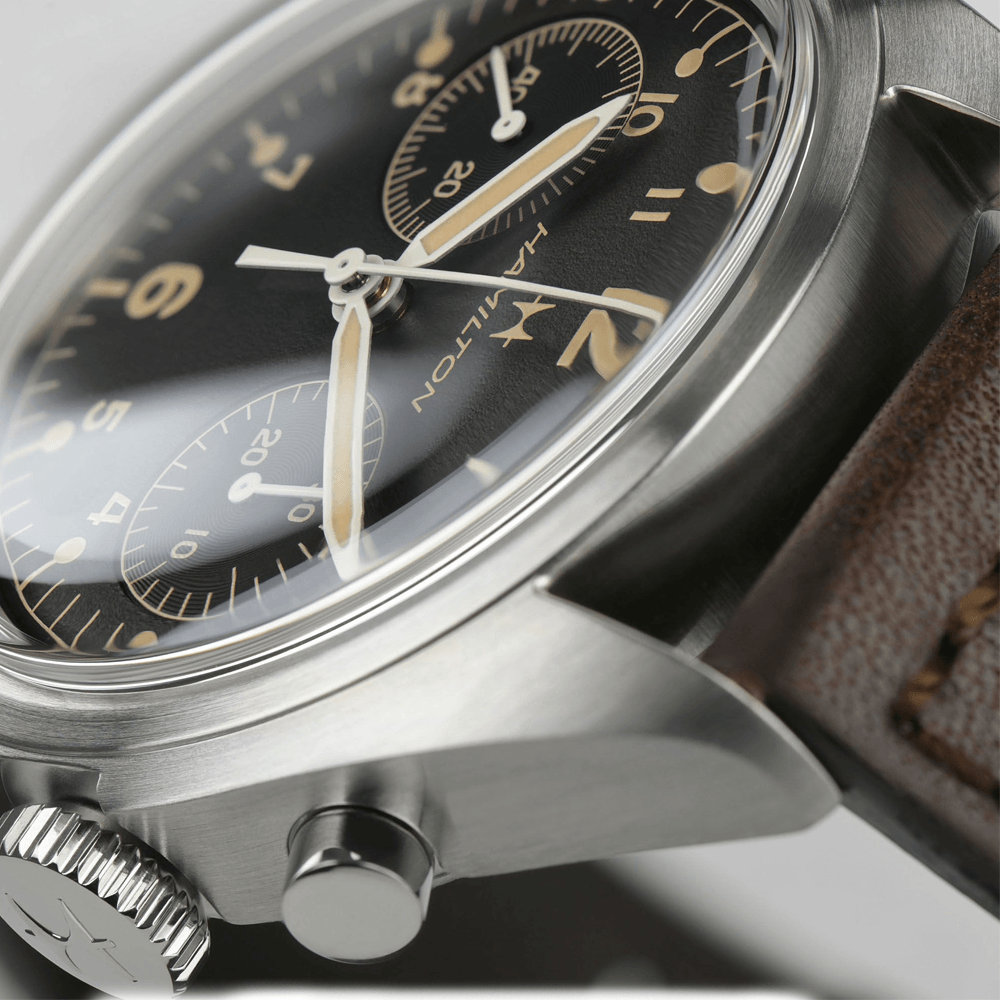 Hamilton Khaki Aviation Pioneer 40mm Chronograph Strap Watch - Berry's Jewellers