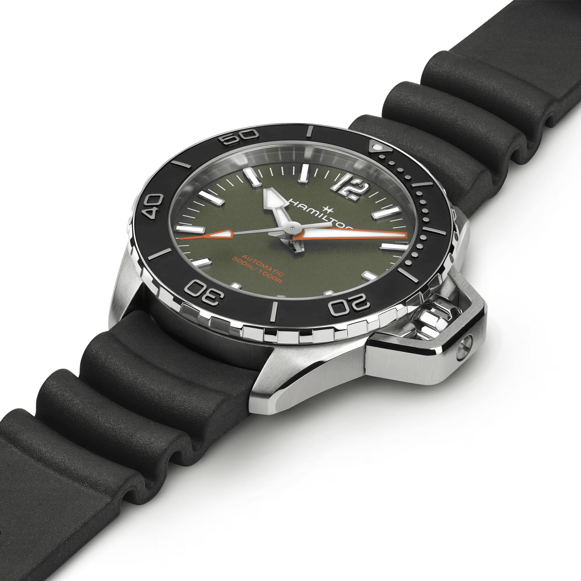 Hamilton Khaki Navy Frogman Automatic 41mm Rubber Strap Watch - Berry's Jewellers