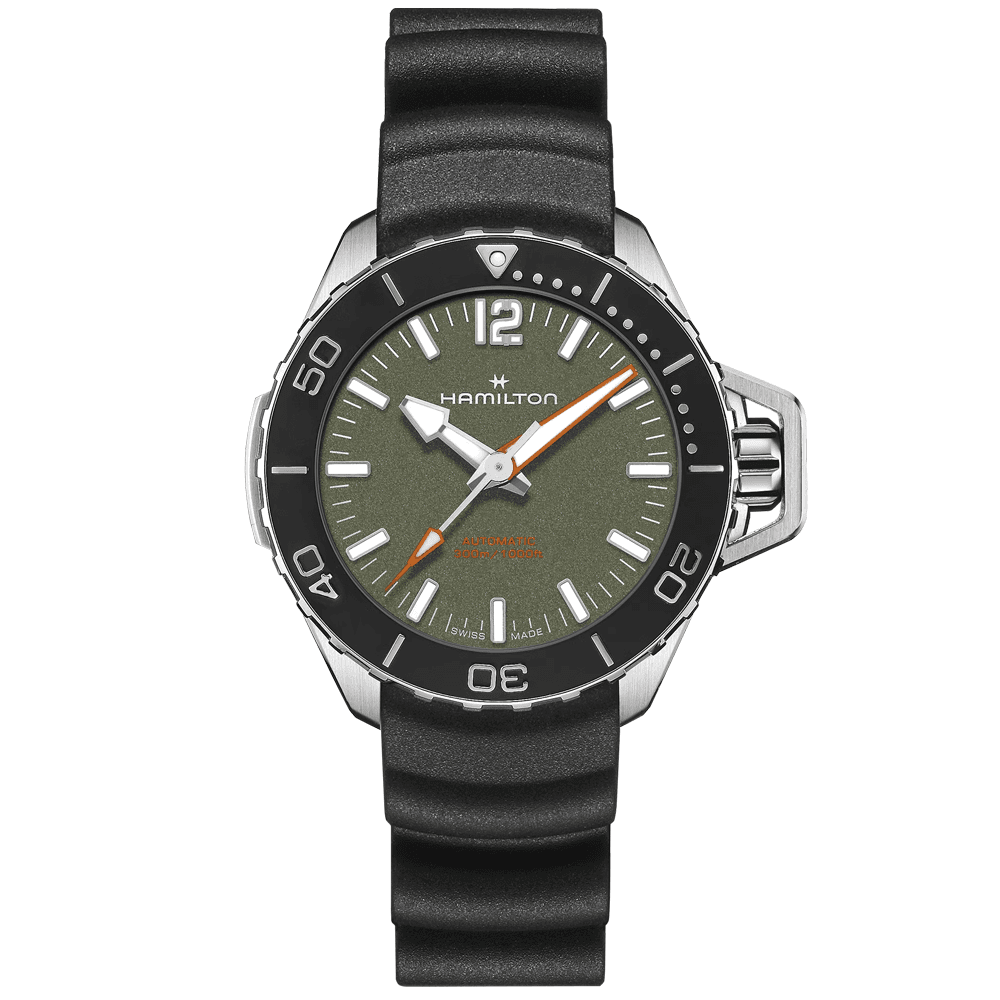 Hamilton Khaki Navy Frogman Automatic 41mm Rubber Strap Watch - Berry's Jewellers