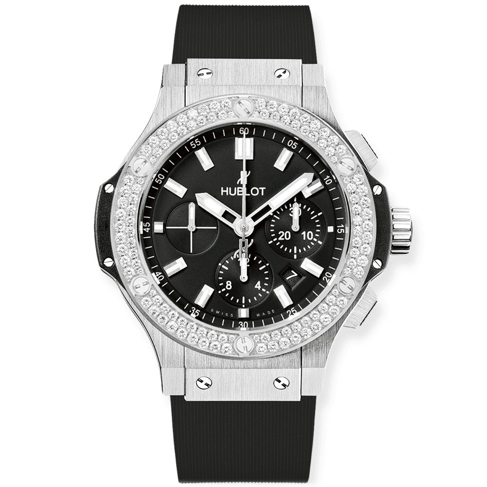 Hublot Big Bang 44mm Steel Diamonds Men's Strap Watch - Berry's Jewellers