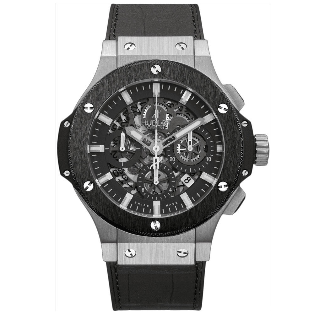 Hublot Big Bang Aero Bang 44mm Steel and Ceramic Strap Watch - Berry's Jewellers