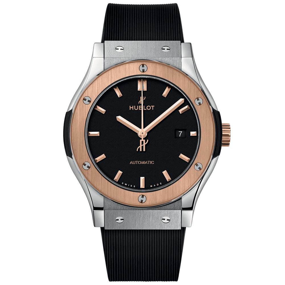 Hublot Classic Fusion 42mm Titanium King Gold Men's Rubber Strap Watch - Berry's Jewellers