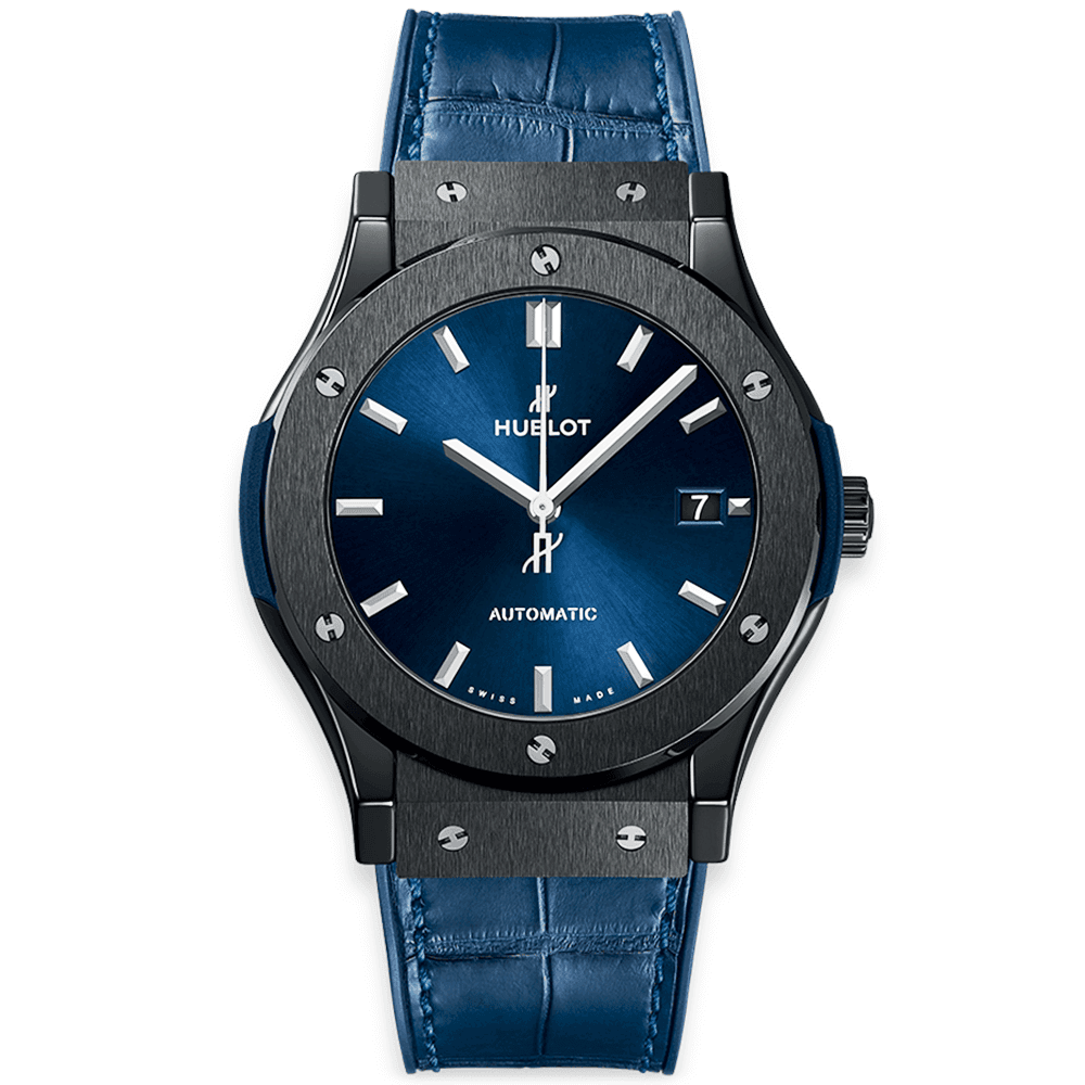 Hublot Classic Fusion Ceramic Blue 42mm Dial Strap Watch - Berry's Jewellers