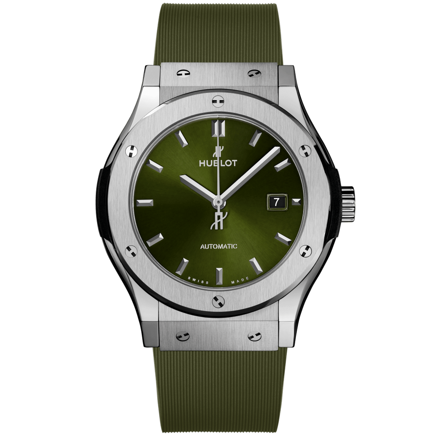 Hublot Classic Fusion Titanium Green 42mm Automatic Strap Watch - Berry's Jewellers