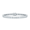 18ct White Gold Emerald Cut Diamond Tennis Bracelet