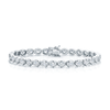 Berry's 18ct White Gold Oval Cut Diamond Rub Over Set Tennis Bracelet - Berry's Jewellers