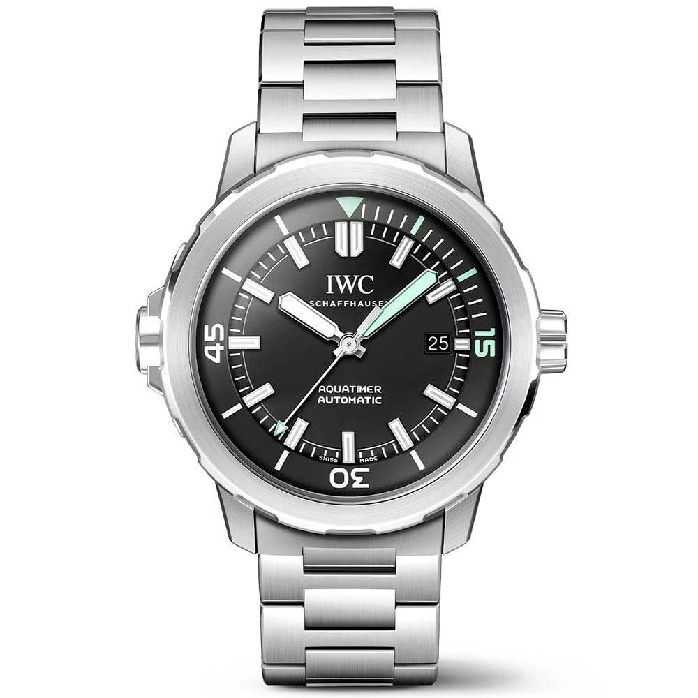 IWC Schaffhausen Aquatimer 42mm Black Dial Men's Automatic Bracelet Watch - Berry's Jewellers