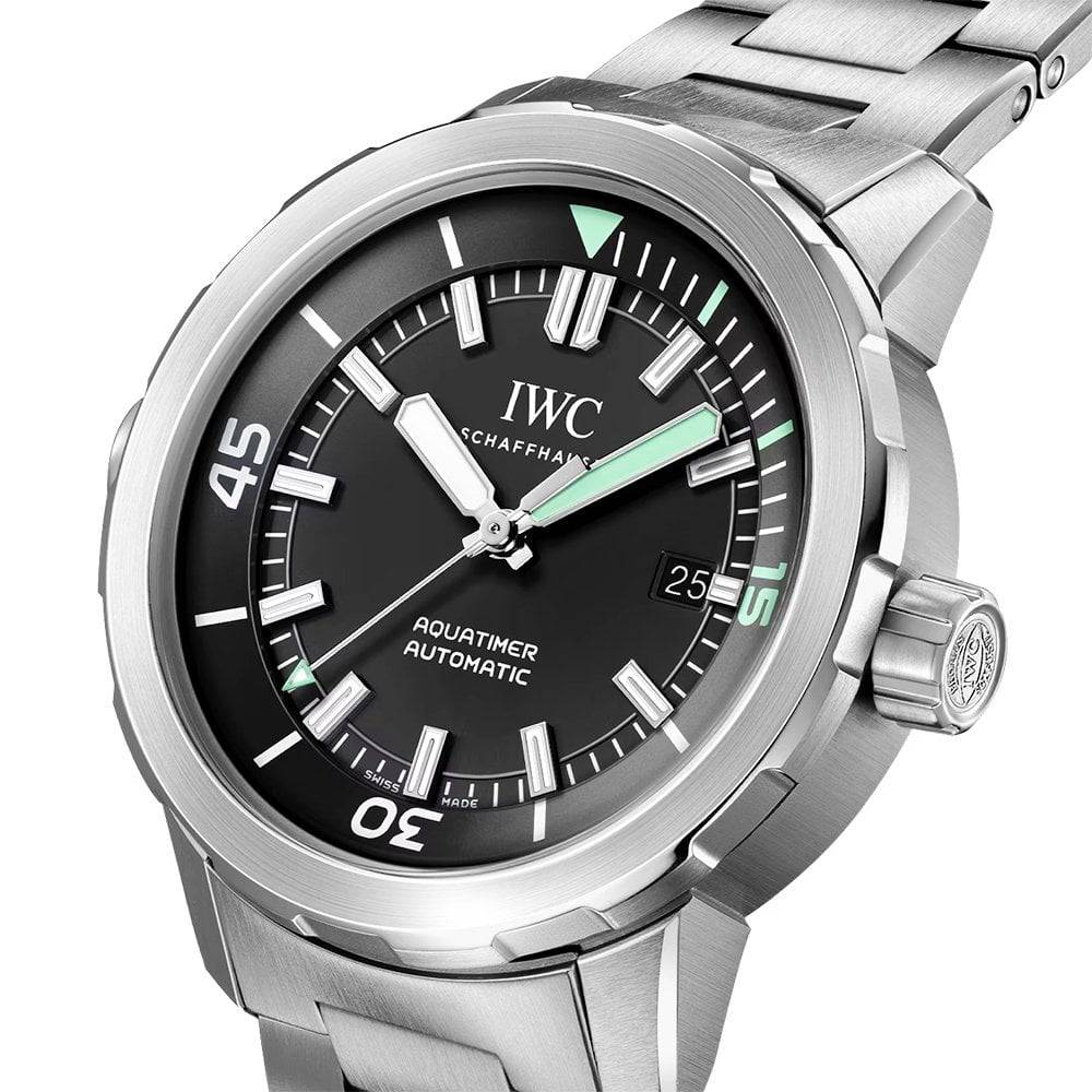 IWC Schaffhausen Aquatimer 42mm Black Dial Men's Automatic Bracelet Watch - Berry's Jewellers