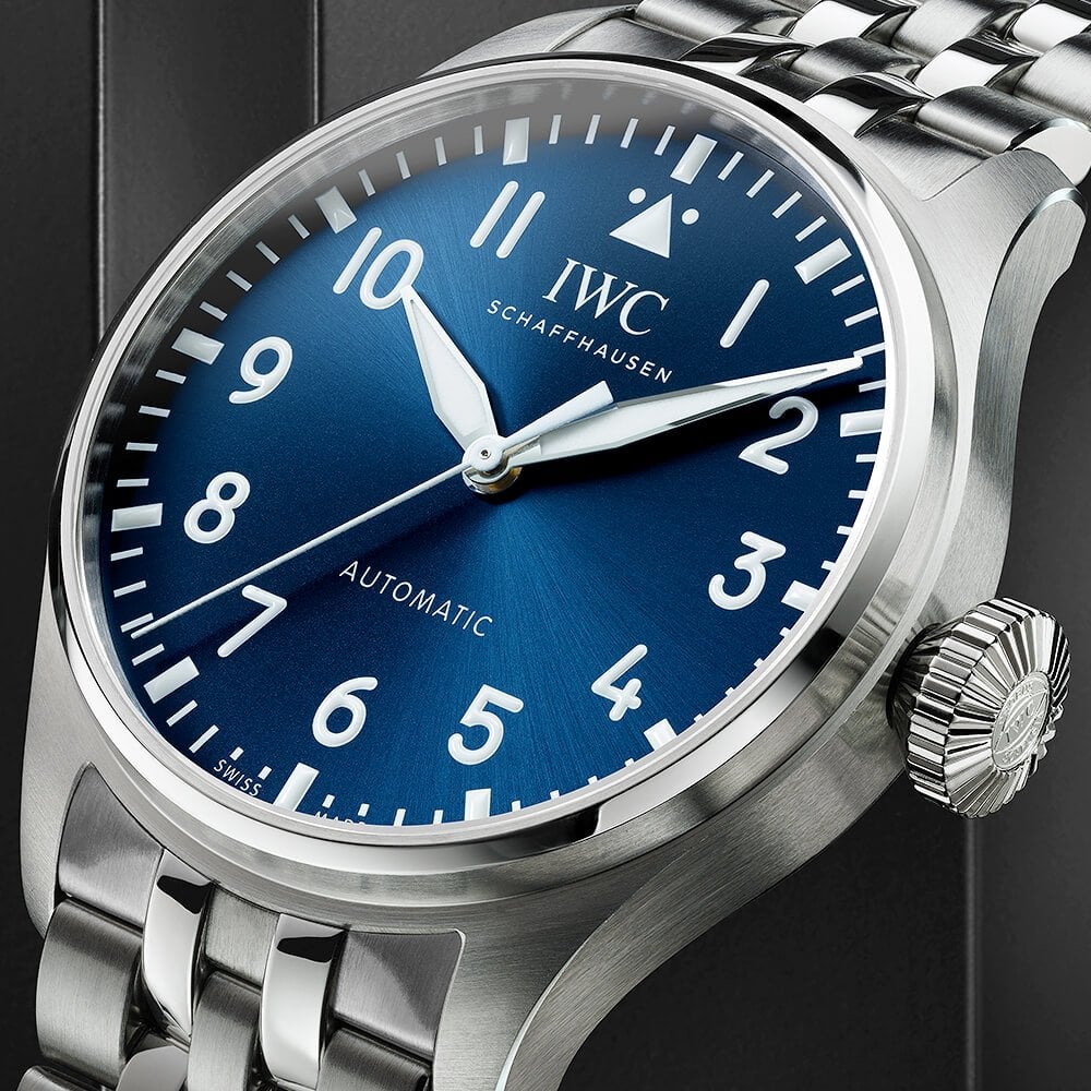 IWC Schaffhausen Big Pilot's 43mm Blue Dial Men's Automatic Bracelet Watch - Berry's Jewellers