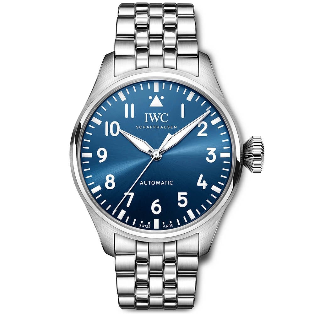 IWC Schaffhausen Big Pilot's 43mm Blue Dial Men's Automatic Bracelet Watch - Berry's Jewellers