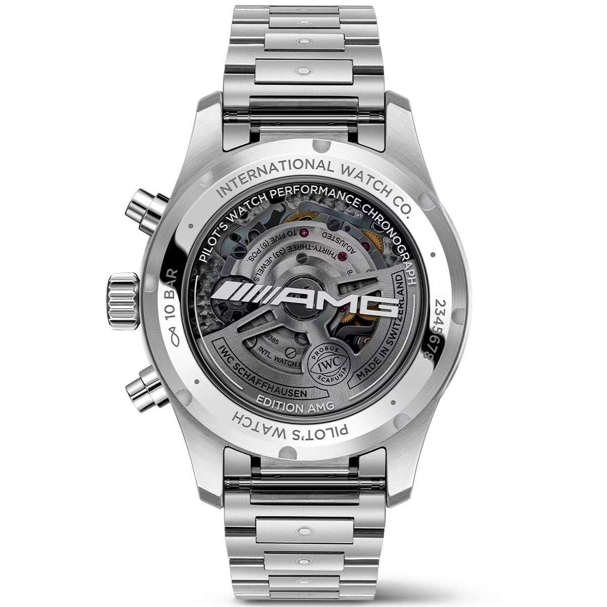 IWC Schaffhausen Pilot's 41mm Black Dial AMG Performance Chronograph Bracelet Watch - Berry's Jewellers