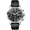 IWC Schaffhausen Pilot's 41mm Black Dial Chronograph Leather Strap Watch - Berry's Jewellers