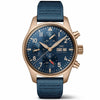 IWC Schaffhausen Pilot's Bronze 41mm Blue Dial Men's Chronograph Watch - Berry's Jewellers