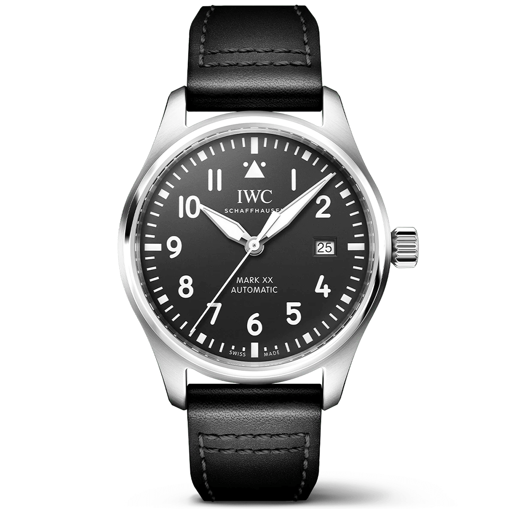 IWC Schaffhausen Pilot's Mark XX 40mm Black Dial Men's Automatic Strap Watch - Berry's Jewellers