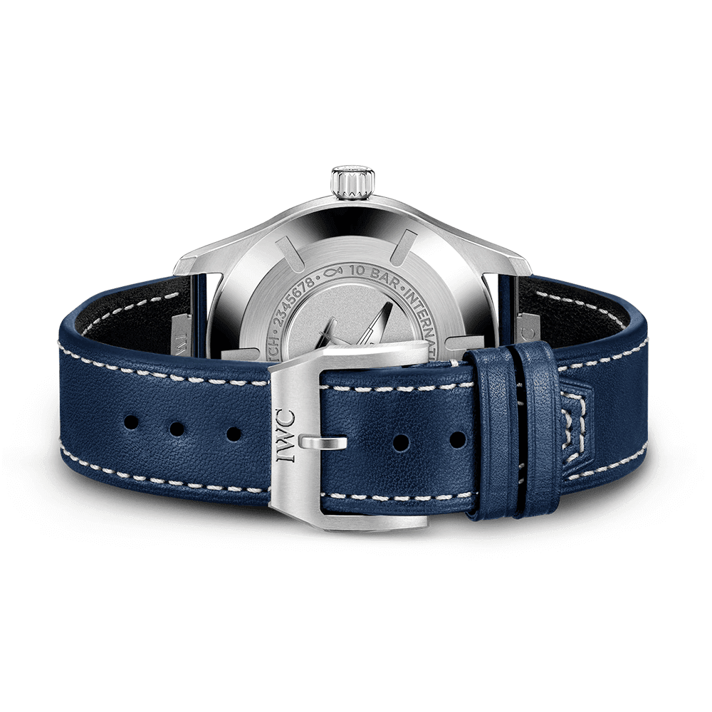 IWC Schaffhausen Pilot's Mark XX 40mm Blue Dial Men's Leather Strap Watch - Berry's Jewellers