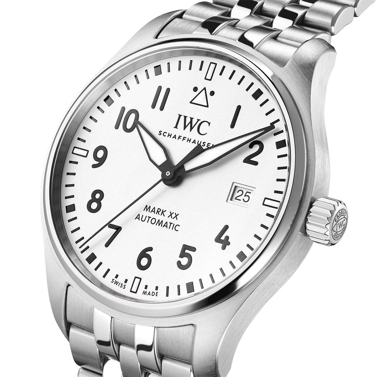 IWC Schaffhausen Pilot's Mark XX 40mm Silver Dial Automatic Bracelet Watch - Berry's Jewellers