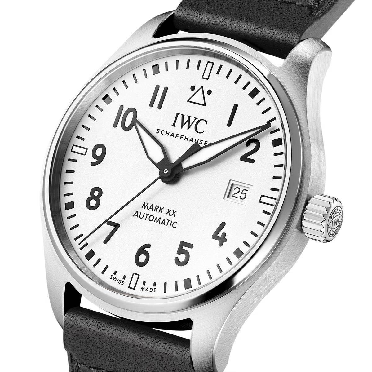 IWC Schaffhausen Pilot's Mark XX 40mm White Dial Men's Automatic Strap Watch - Berry's Jewellers