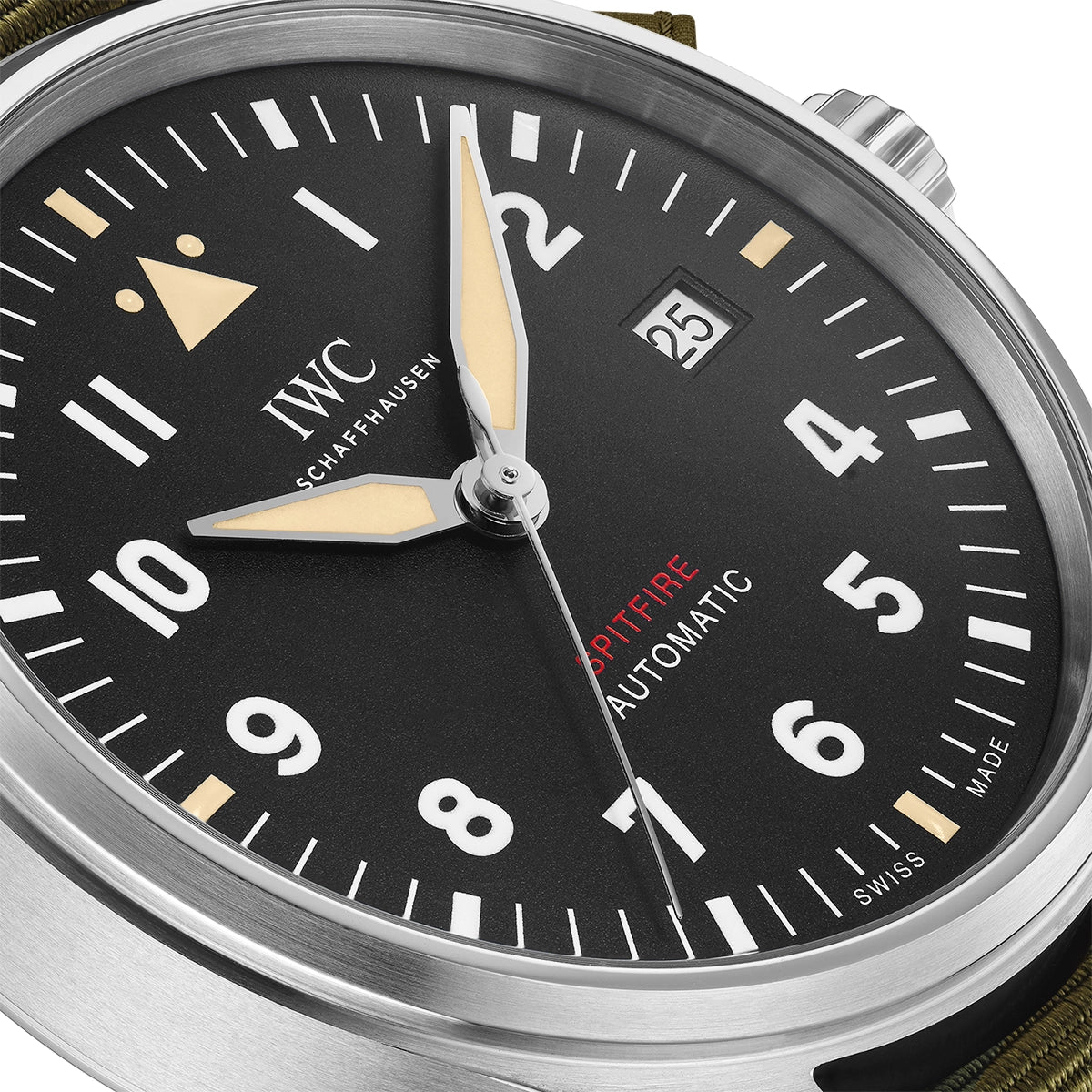 IWC Schaffhausen Pilot's Spitfire 39mm Black Dial Men's Automatic Watch - Berry's Jewellers