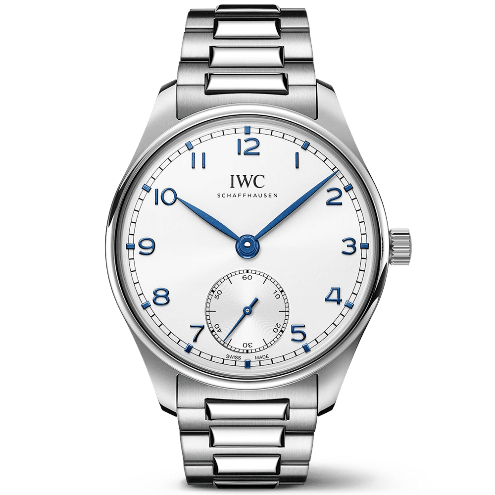 IWC Schaffhausen Portugieser 40mm Silver/Blue Dial Men's Automatic Bracelet Watch - Berry's Jewellers