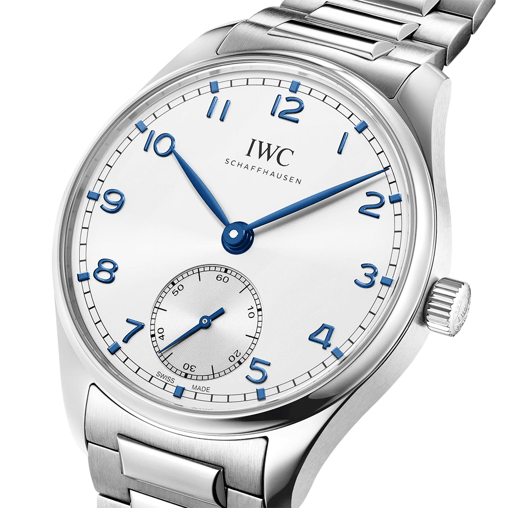 IWC Schaffhausen Portugieser 40mm Silver/Blue Dial Men's Automatic Bracelet Watch - Berry's Jewellers