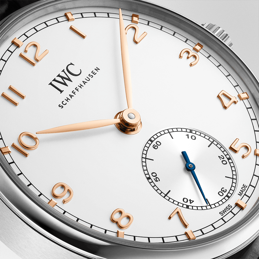 IWC Schaffhausen Portugieser 40mm Silver/Rose Dial Men's Automatic Strap Watch - Berry's Jewellers