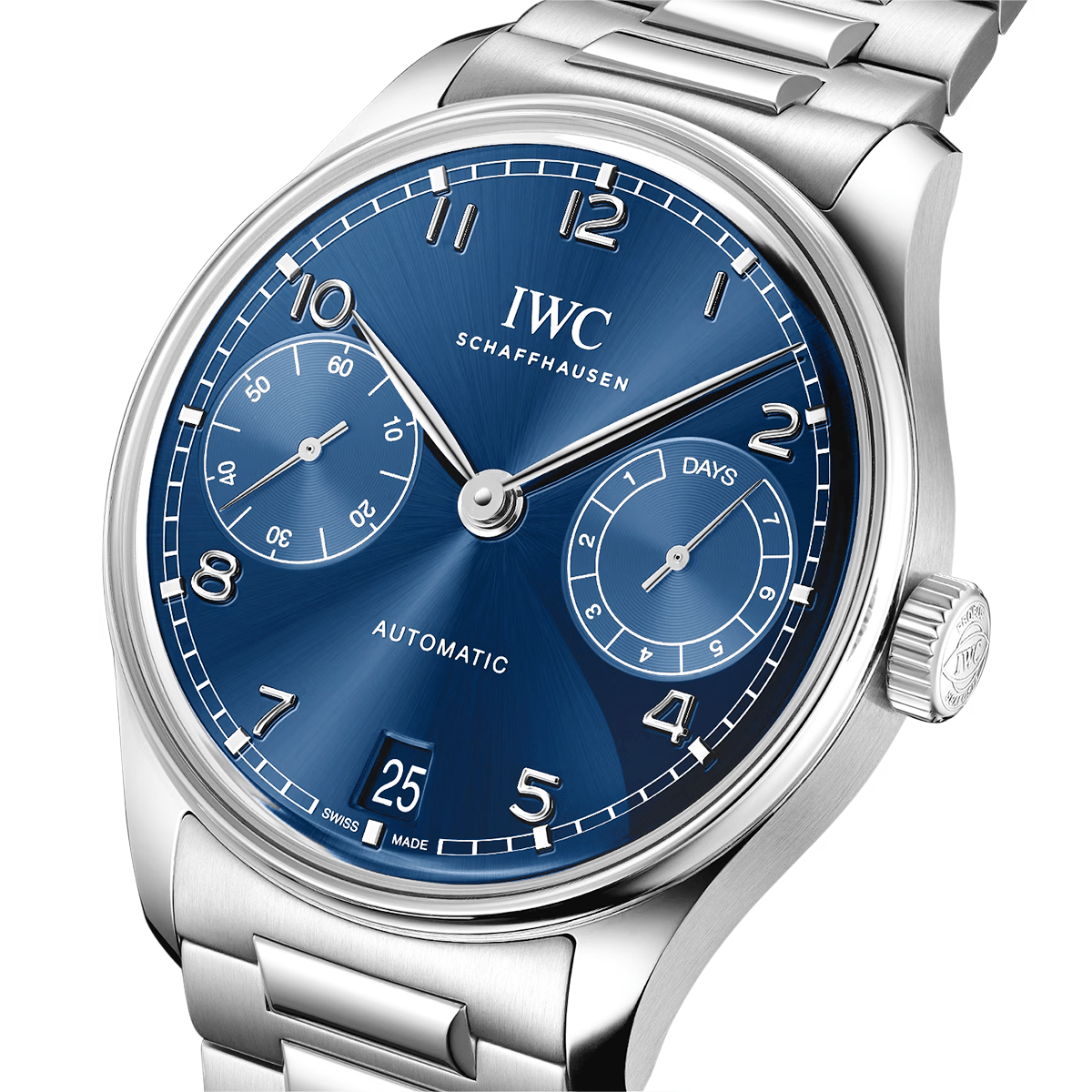 IWC Schaffhausen Portugieser 42mm Blue Sunray Dial Automatic Bracelet Watch - Berry's Jewellers