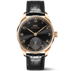 IWC Schaffhausen Portugieser 'Obsidian' 40mm 18ct Rose Gold Strap Watch - Berry's Jewellers