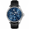 IWC Schaffhausen Portugieser Perpetual Calendar 44mm 18ct White Gold Blue Dial Watch - Berry's Jewellers