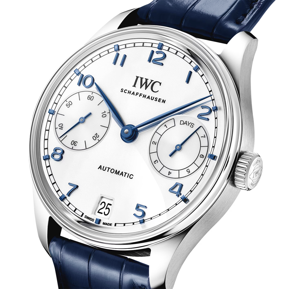 IWC Schaffhausen Portugieser 'Silver Moon' 42mm Men's Automatic Strap Watch - Berry's Jewellers