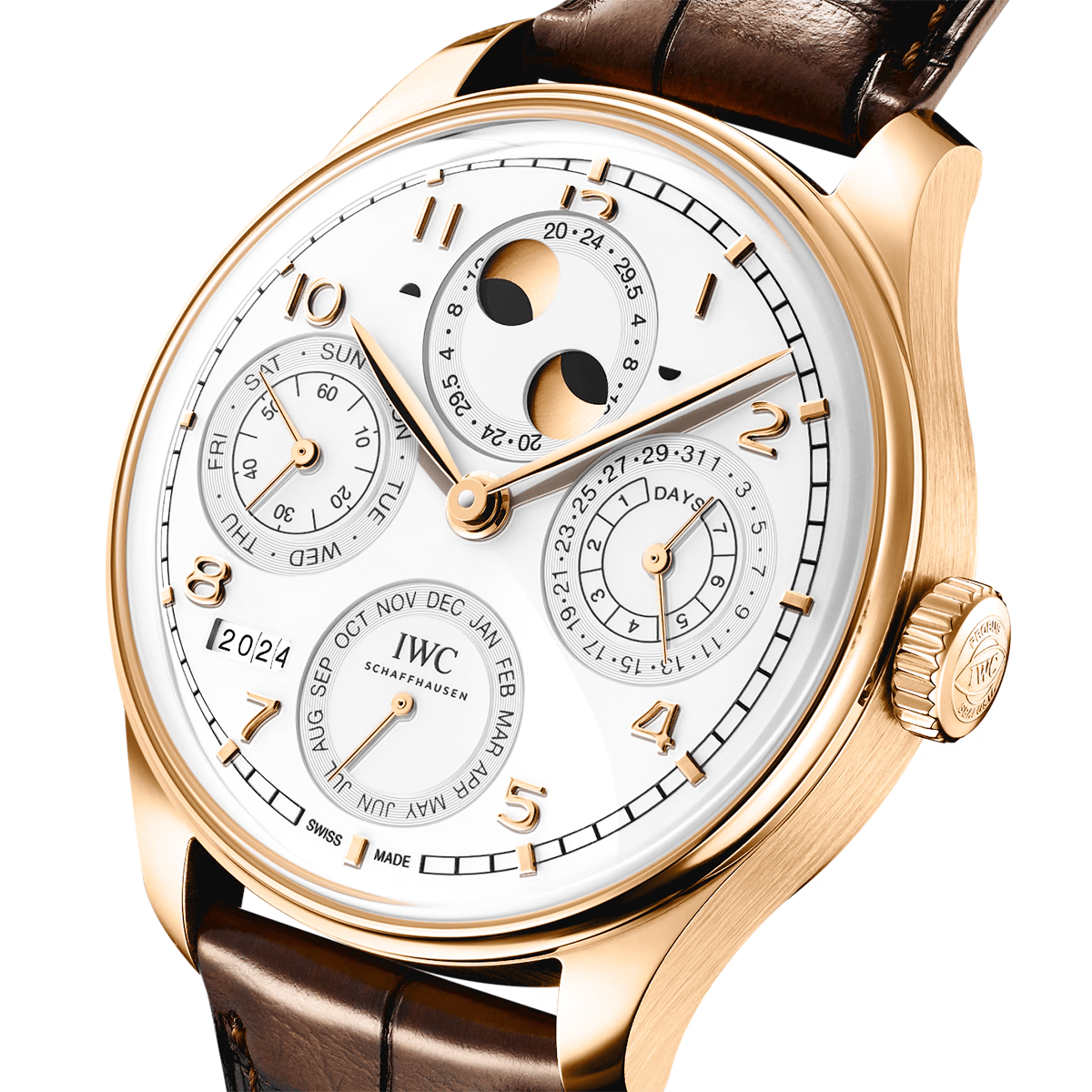 IWC Schaffhausen Portugieser 'Silver Moon' Perpetual Calendar 44mm 18ct Yellow Gold Watch - Berry's Jewellers