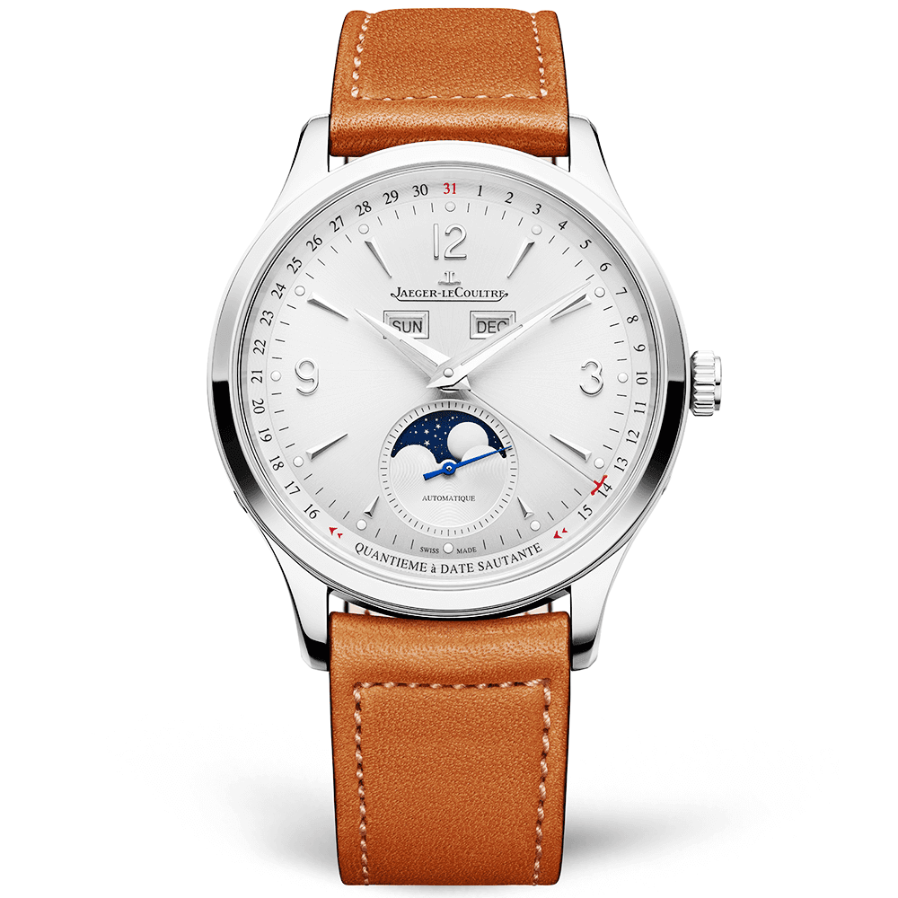 Jaeger-LeCoultre Master Control Calendar Silver Dial 40mm Automatic Men's Leather Strap Watch - Berry's Jewellers