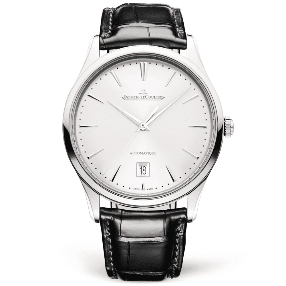 Jaeger-LeCoultre Master Ultra-Thin 39mm Silver Dial Men's Automatic Leather Strap Watch - Berry's Jewellers