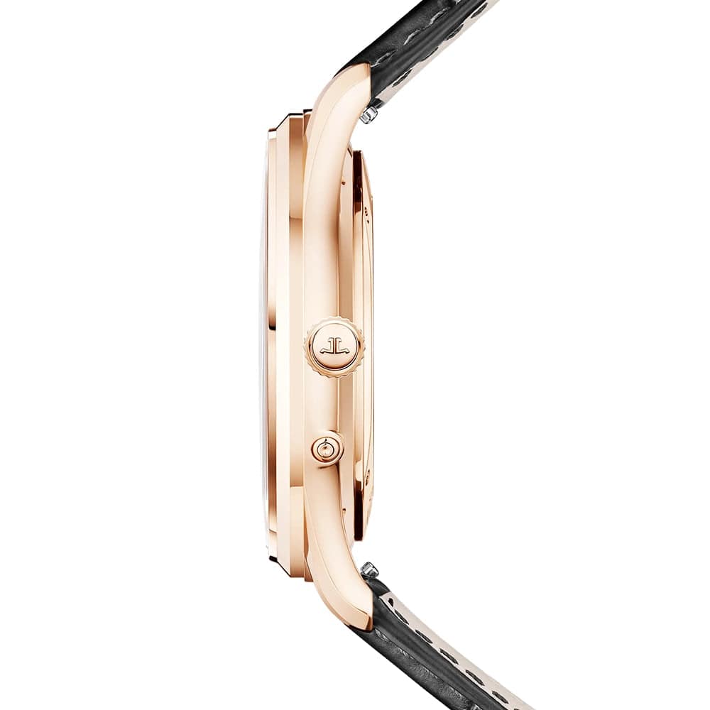 Jaeger-LeCoultre Master Ultra Thin Moon 18ct Pink Gold Beige Dial Strap Watch - Berry's Jewellers