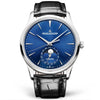 Jaeger-LeCoultre Master Ultra Thin Moon Steel Blue Dial Automatic Men's Strap Watch - Berry's Jewellers