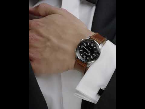 Jaeger-LeCoultre Polaris 41mm Black Dial Automatic Brown Leather Strap Watch - Berry's Jewellers