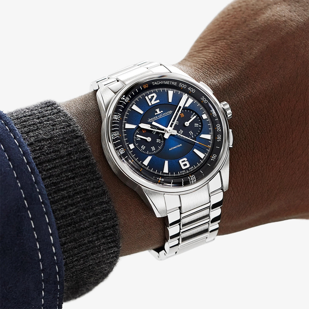 Jaeger-LeCoultre Polaris Chronograph 42mm Blue Sunburst Dial Men's Watch - Berry's Jewellers