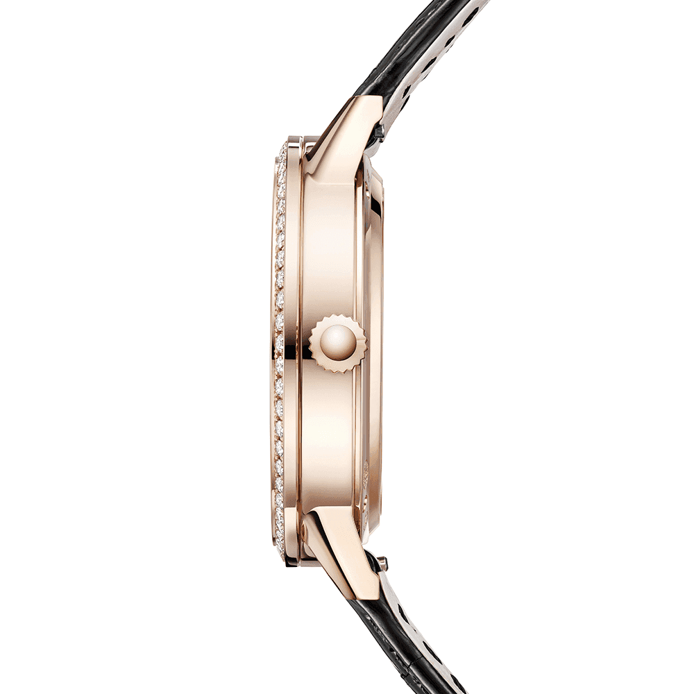 Jaeger-LeCoultre Rendez-Vous Moon 34mm Silver Guilloche Dial 18ct Pink Gold Watch - Berry's Jewellers