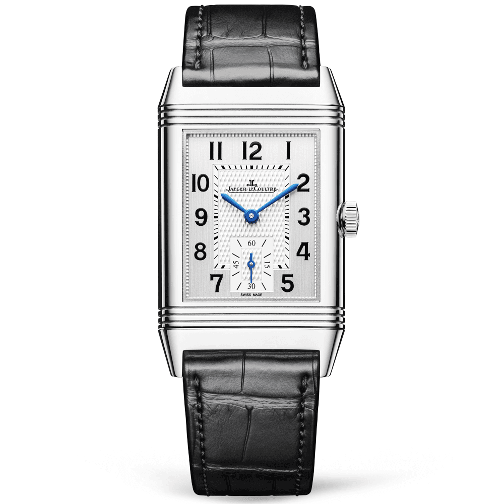 Jaeger-LeCoultre Reverso Classic Duoface Medium Silver Dial & Black Leather Strap Watch - Berry's Jewellers